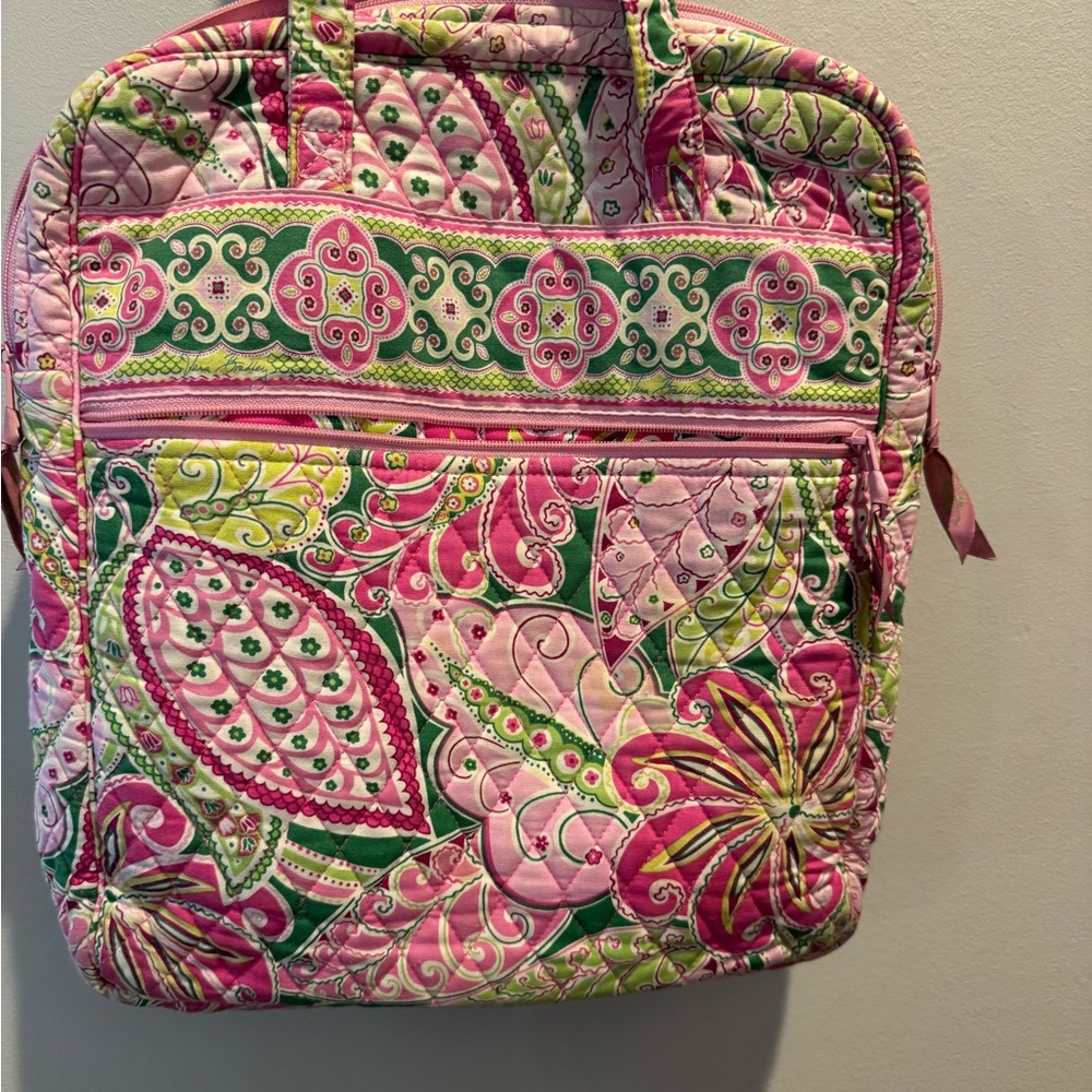 Vera Bradley Retired Pinwheel Pink Tall Zip Tote